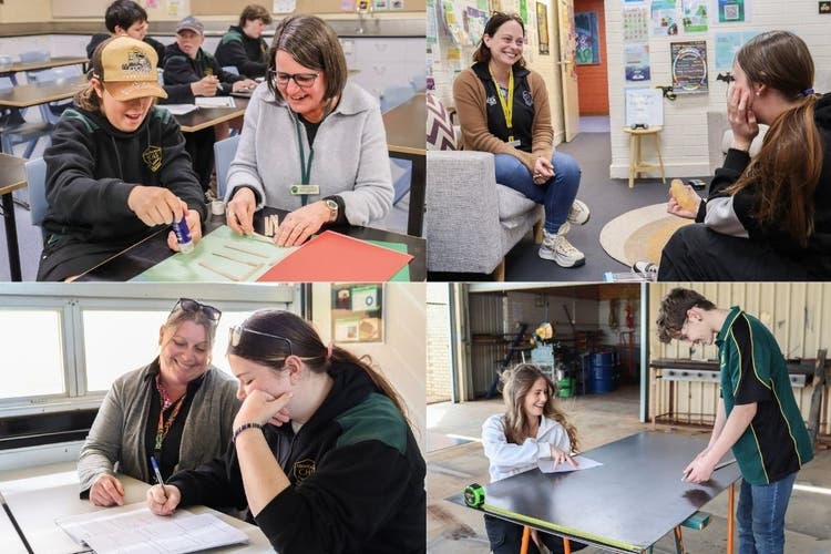 Student support teachers helping student complete their school work