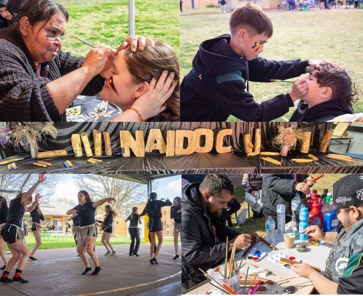 Face painting and dancing at Naidoc Day