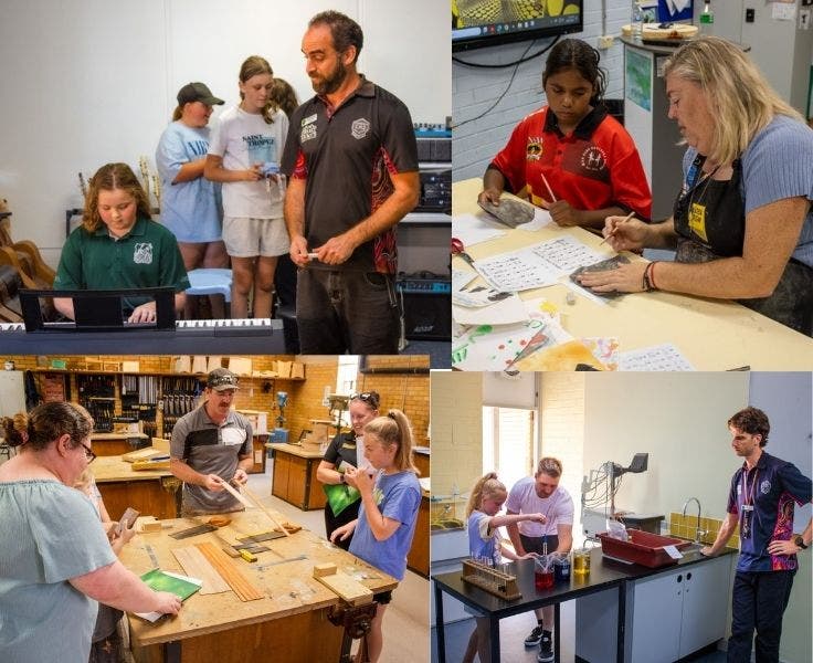 Students from our local primary schools came to visit for our open night where they were able to participate in various activities like art, music and science experiments.